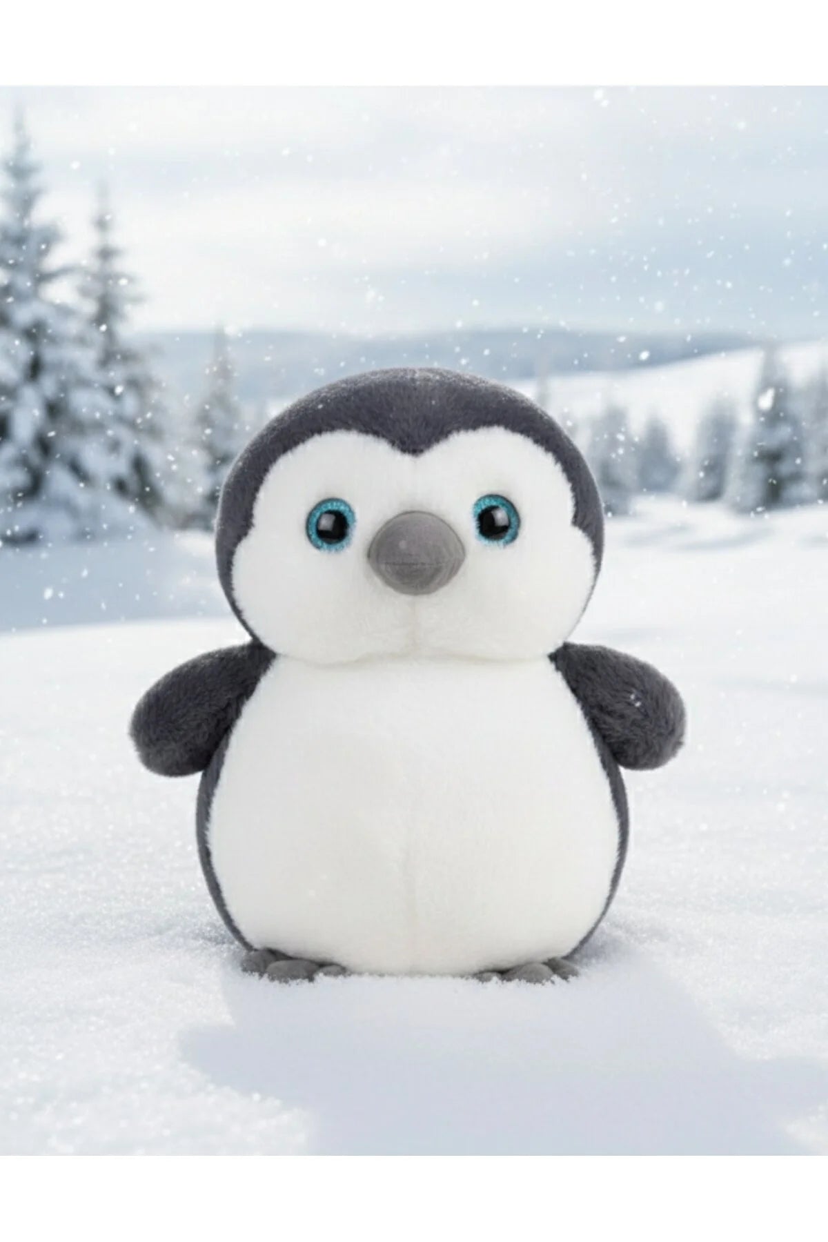 Adayı Terk Eden Siyah Penguen Minelo Peluş Oyuncak 40 cm Yumuşacık Tüylü Penguen Uyku Arkadaşı