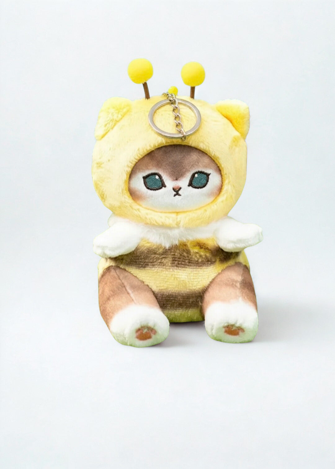 Mofusand Siyah Arı Kedi Peluş Anahtarlık 12 cm Çanta Süsü Charm Peluş Oyuncak