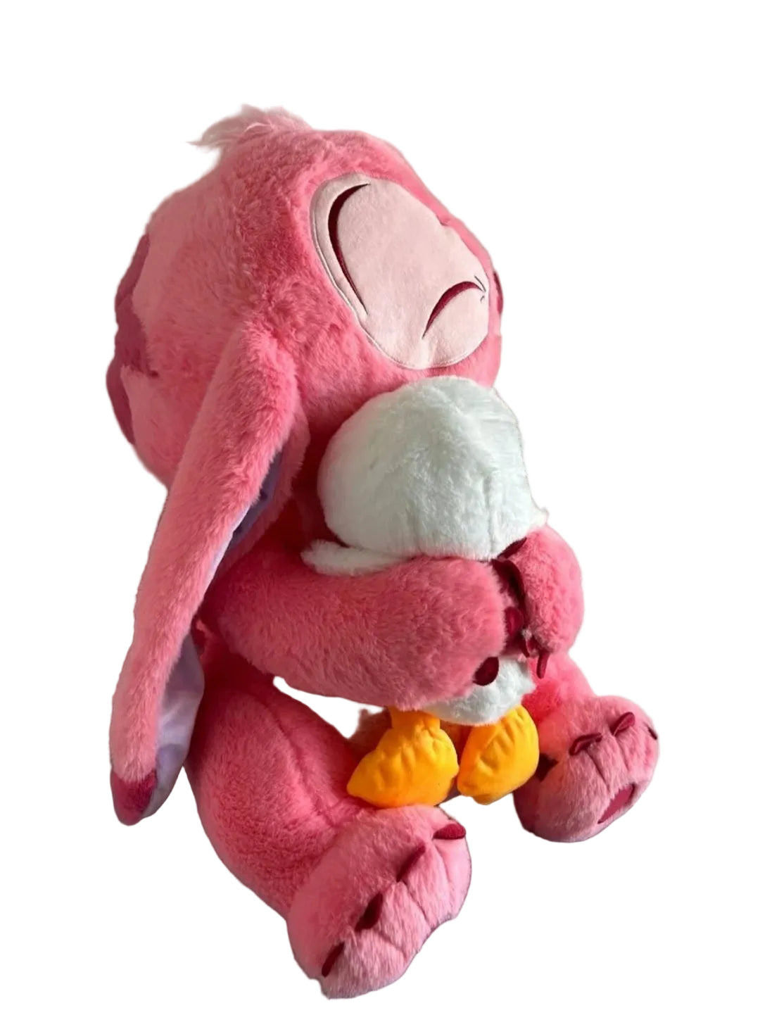 Ördekli Angel Stitch Peluş Oyuncak 30 cm Pembe Lilo Stitch Peluş Uyku Arkadaşı