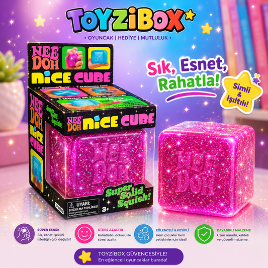 Simli Needoh Küp Oyuncak – Glitter Stres Giderici Sıkma Oyuncağı