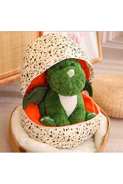 Sürpriz Yumurta Dinozor Peluş Oyuncak 25 cm Yumuşacık Tüylü Dinozor Peluş