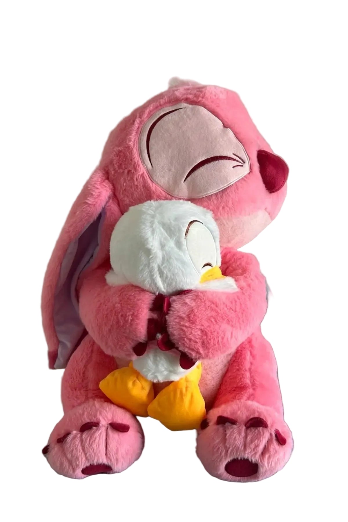 Ördekli Angel Stitch Peluş Oyuncak 30 cm Pembe Lilo Stitch Peluş Uyku Arkadaşı