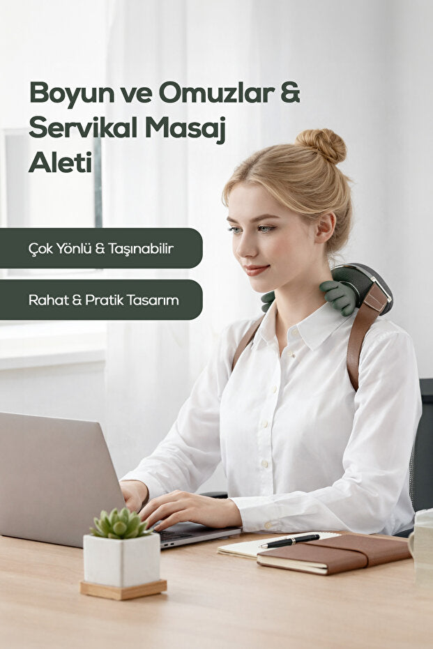 Isıtmalı Parmak Etkili Masaj Aleti – Şarjlı & Taşınabilir Boyun, Sırt, Omuz ve Bacak Masaj Cihazı