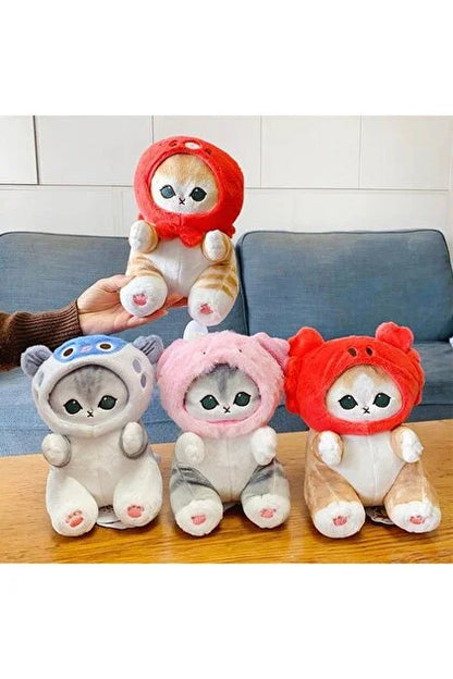 Mofusand Kedi Peluş Oyuncak 25 cm – Ahtapot Şapkalı Sevimli Peluş Uyku Arkadaşı