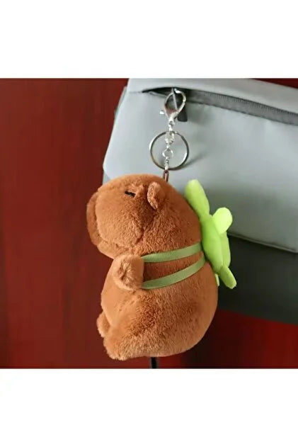 Capybara Peluş Anahtarlık 12 cm Yeşil Sulfat Kapibara Çanta Süsü Charm Peluş Oyuncak