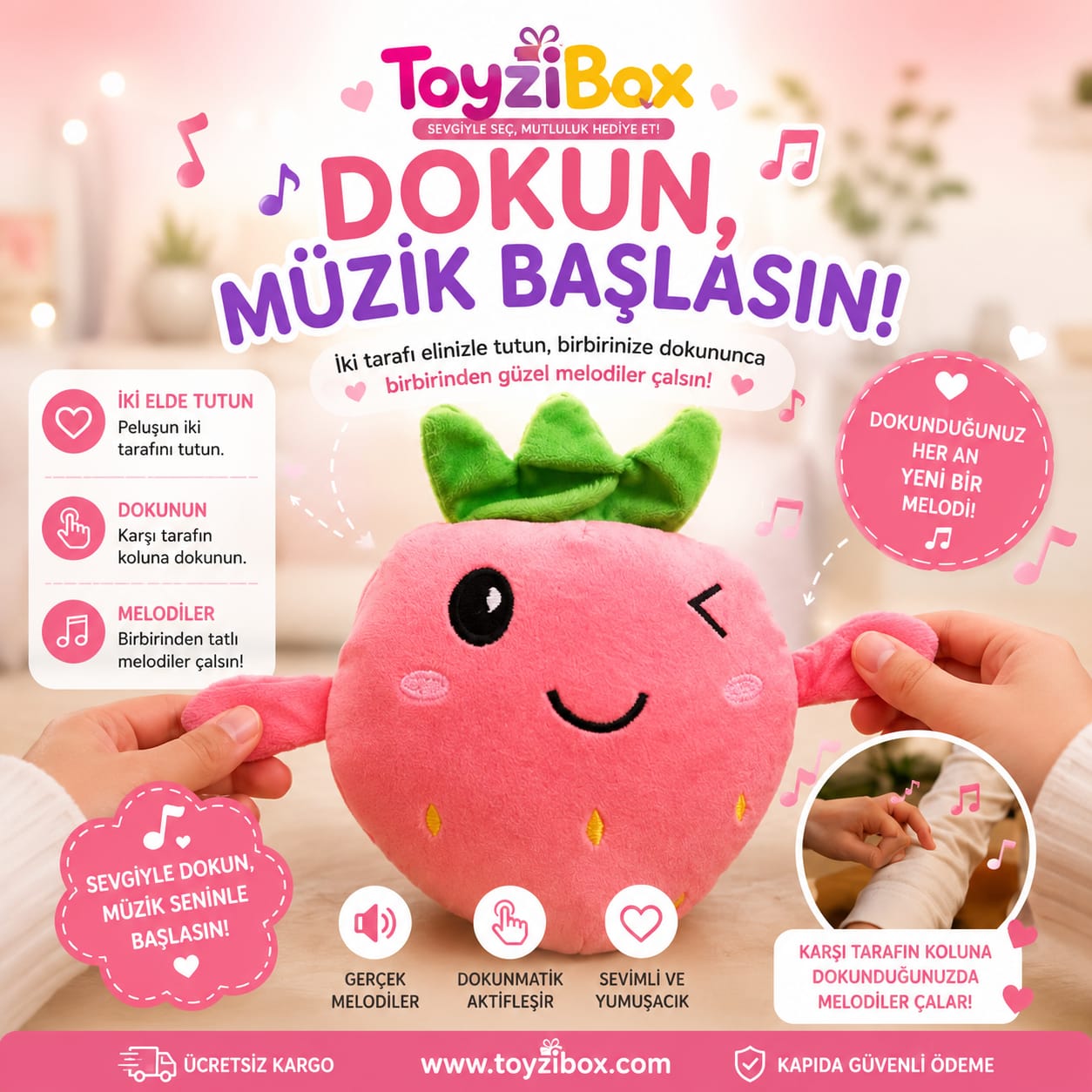 Tene Dokununca Melodi Çalan Peluş