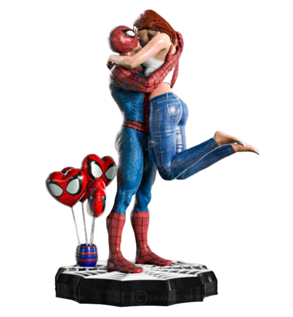 🕷️🔴 Spider-Man & Mary Jane 3D Baskı Figür Seti