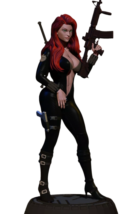🕷️🖤 Black Widow 3D Baskı Figür