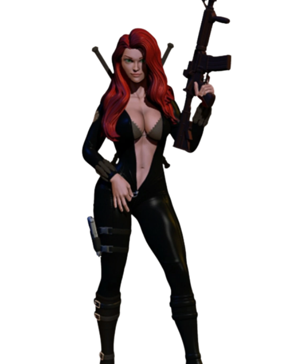 🕷️🖤 Black Widow 3D Baskı Figür