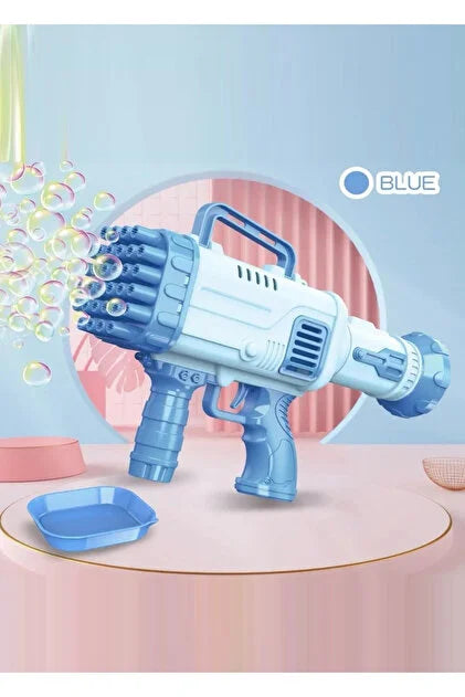 Çok Namlu Otomatik Bubble Gun – Elektrikli Baloncuk Makinesi Mavi
