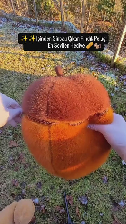 🐿️ Sürpriz Palamut Sincap 40 CM Peluş Oyuncak | Sevimli Peluş Sincap Hediyesi | ToyziBox