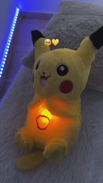 Nefes Alan Pikachu Peluş Oyuncak – Işıklı ve Müzikli Uyku Arkadaşı Pikachu Peluş
