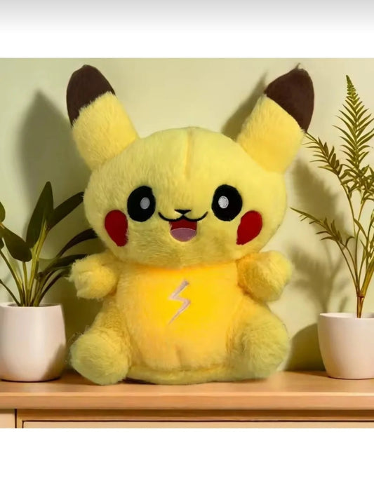 Nefes Alan Pikachu Peluş Oyuncak – Işıklı ve Müzikli Uyku Arkadaşı Pikachu Peluş