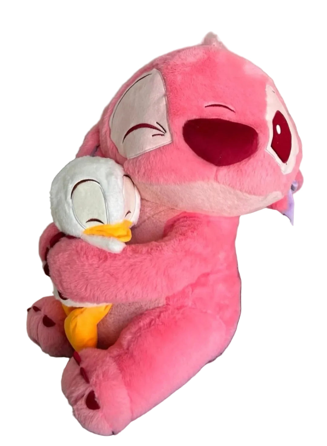 Ördekli Angel Stitch Peluş Oyuncak 30 cm Pembe Lilo Stitch Peluş Uyku Arkadaşı