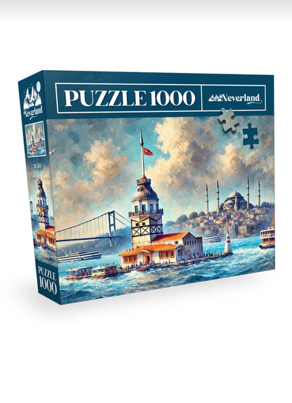 Kız Kulesi İstanbul 1000 Parça Puzzle – Boğaz Manzara Yapboz (48x68 cm)