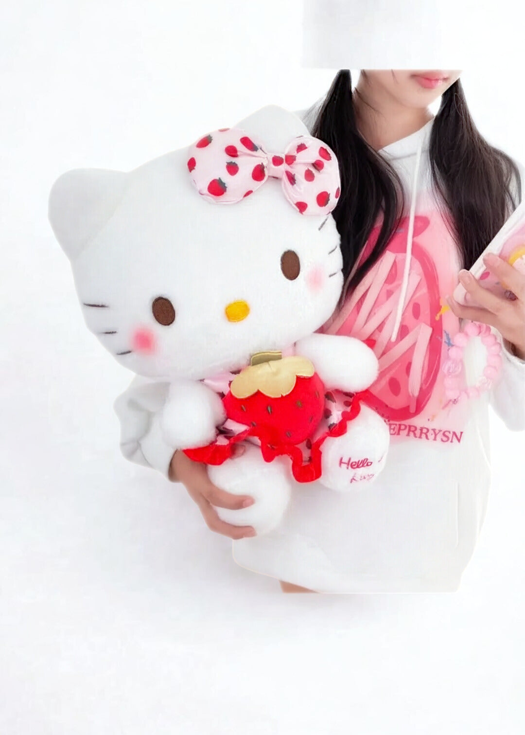 Çilek hellokitty Peluş oyuncak yumuş 30cm hediyelik