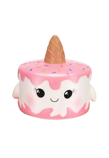 Pembe Kek Squishy Oyuncak – Pasta Dilimi Tasarımlı Yumuşak Jel Stres Giderici Squishy 10 cm