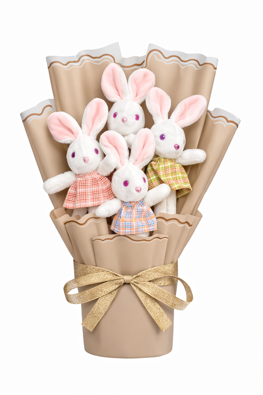 Peluş Tavşan Buketi | Sevimli Bunny Hediye Buketi