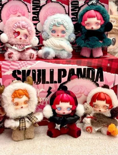 Skull Panda Peluş Anahtarlık Kırmızı Sürpriz Kutu Çanta Süsü Charm Skullpanda