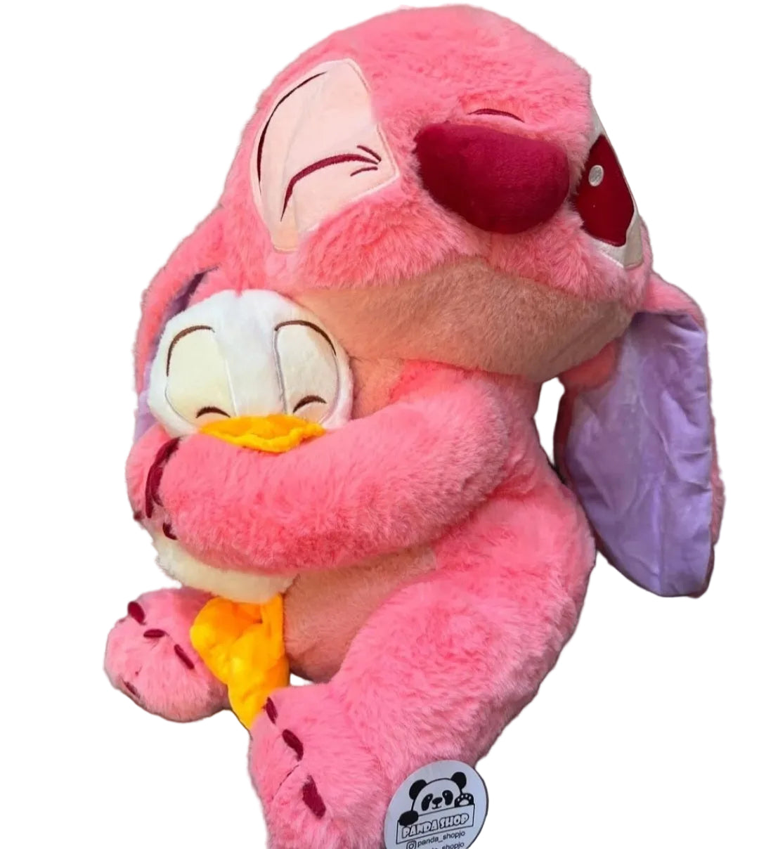 Angel Stitch Peluş Oyuncak Pembe Ördekli Lilo Stitch Peluş Oyuncak