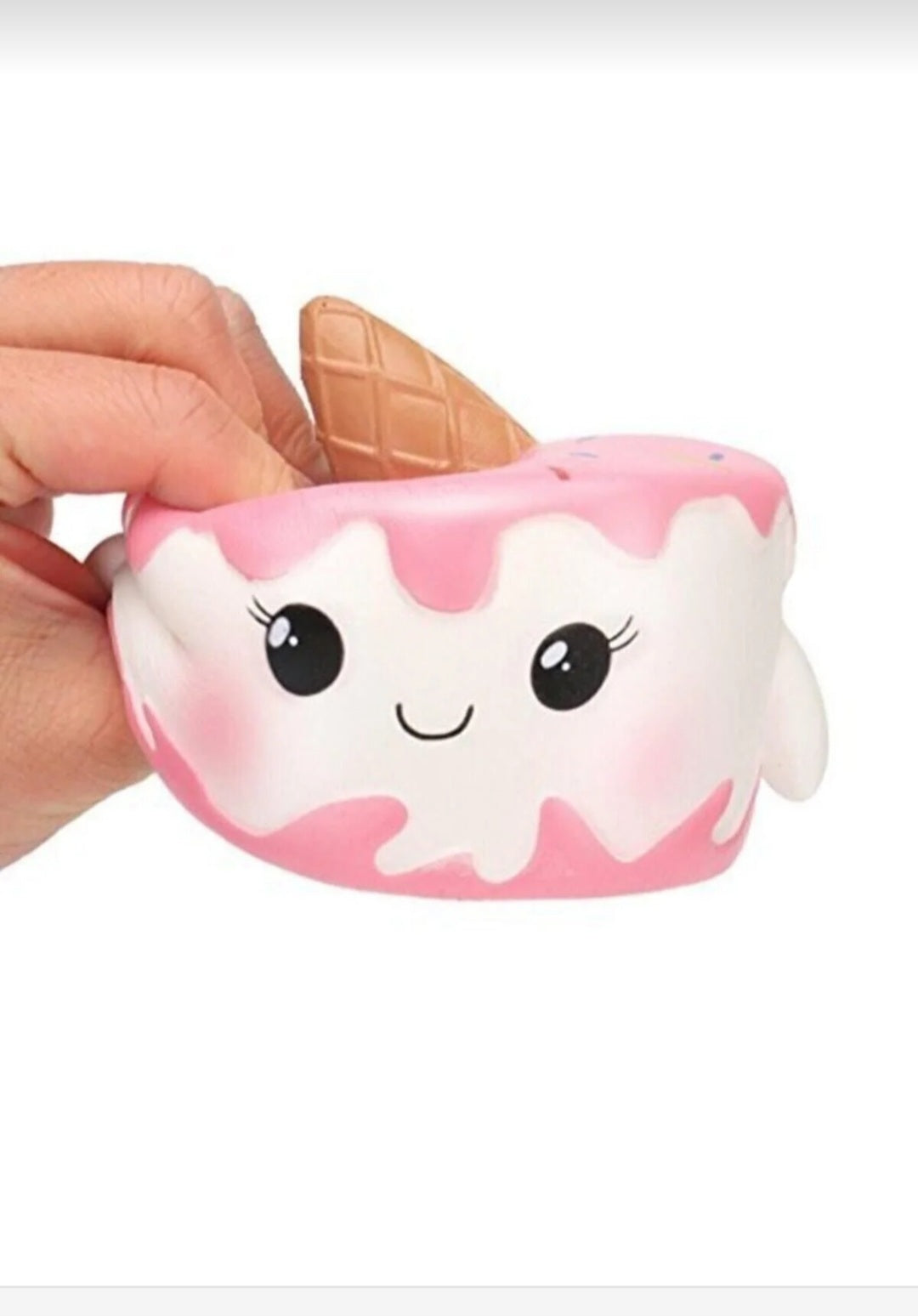 Pembe Kek Squishy Oyuncak – Pasta Dilimi Tasarımlı Yumuşak Jel Stres Giderici Squishy 10 cm
