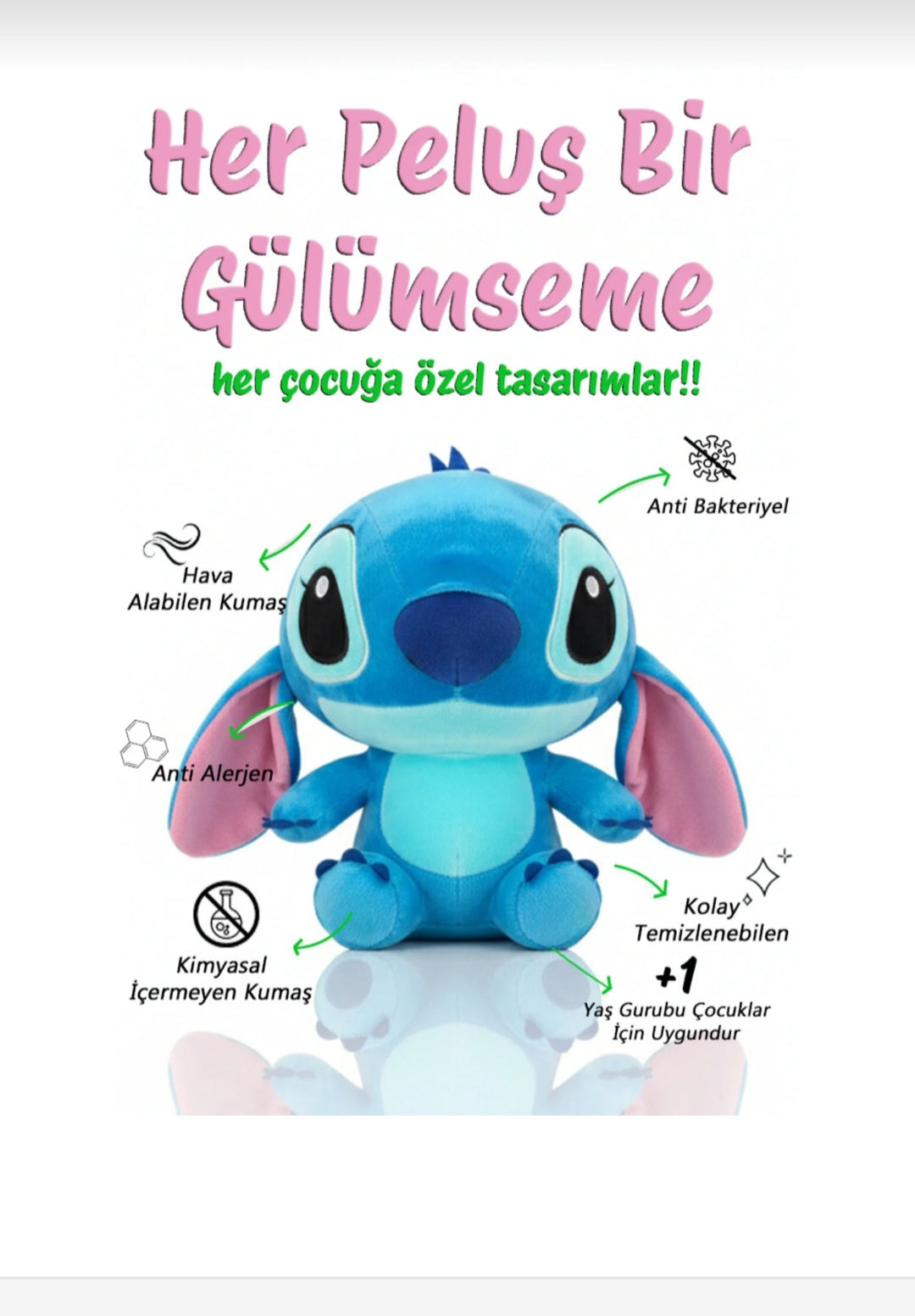 Stitch Peluş Oyuncak 35 cm – Büyük Boy Sevimli Stitch Peluş