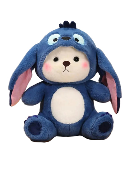 Stitch Teddy Ayıcık Kostümlü Peluş Oyuncak 30 cm Sevimli Stitch Peluş Ayı