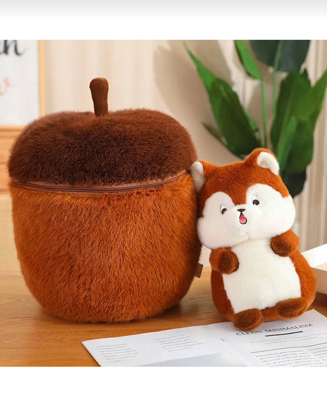 🐿️ Sürpriz Palamut Sincap 40 CM Peluş Oyuncak | Sevimli Peluş Sincap Hediyesi | ToyziBox