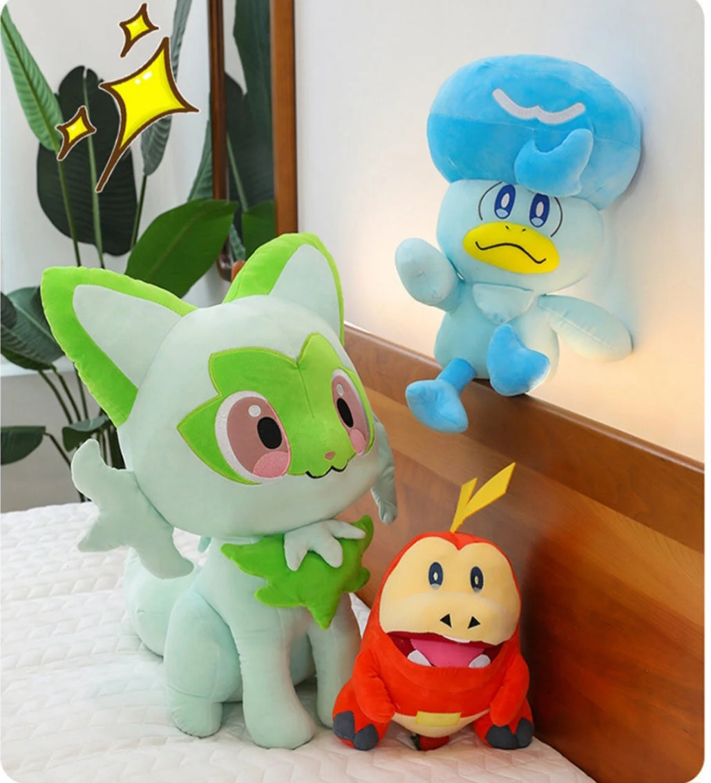 Sprigatito Pokemon Peluş Oyuncak 45 cm Büyük Boy Sevimli Anime Kedi Peluş Uyku Arkadaşı