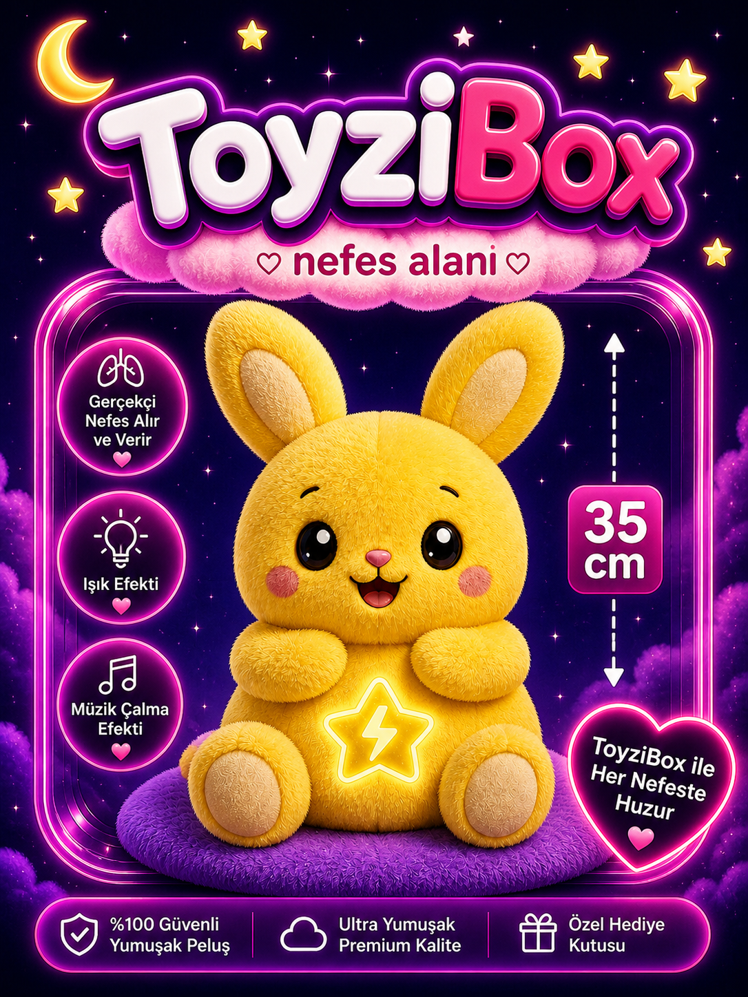 Nefes Alan Pikachu Peluş Oyuncak – Işıklı ve Müzikli Uyku Arkadaşı Pikachu Peluş