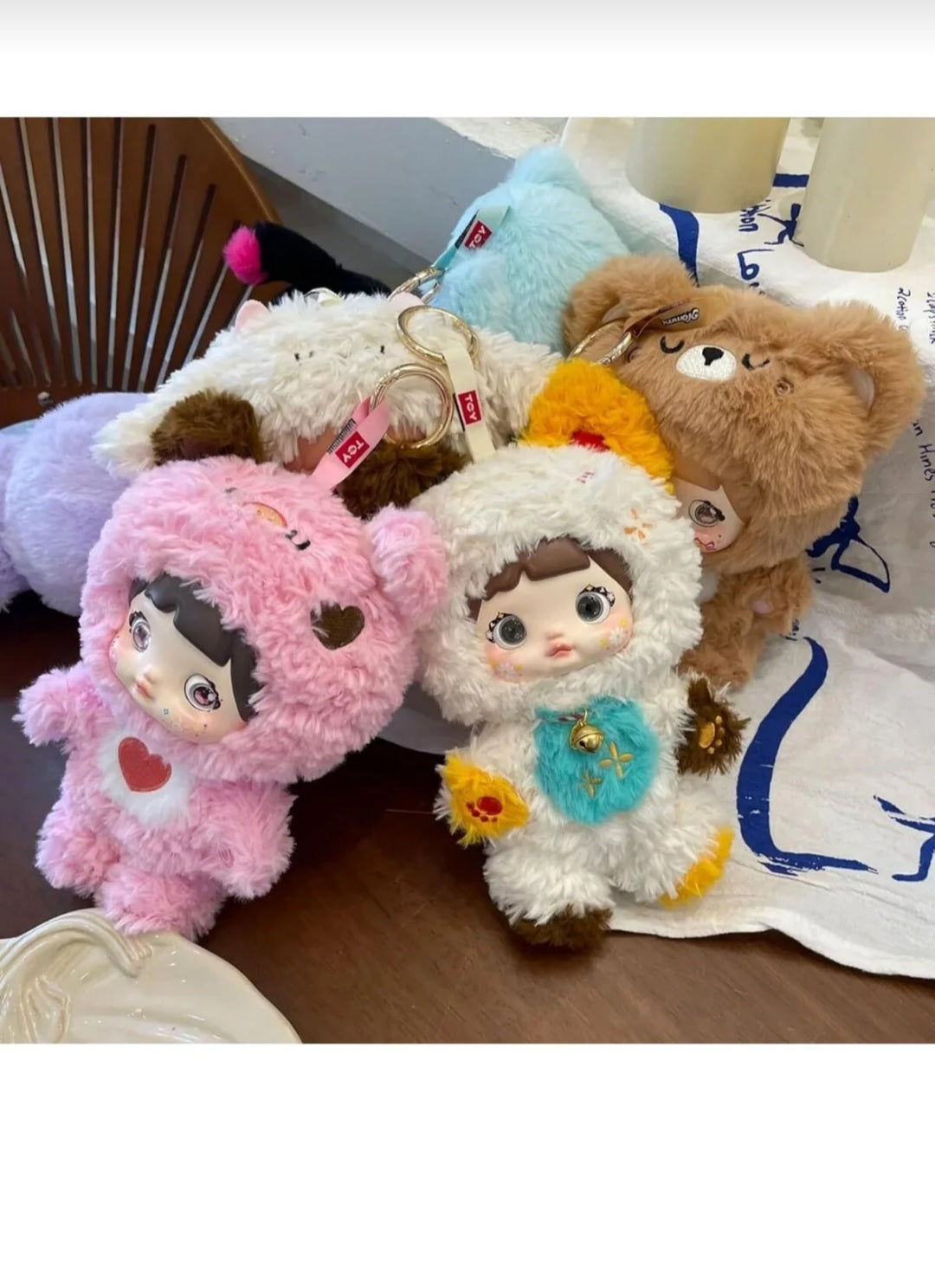 Nommi Sürpriz Bebek Peluş Anahtarlık 17 cm Sürpriz Poşet Çanta Charmı
