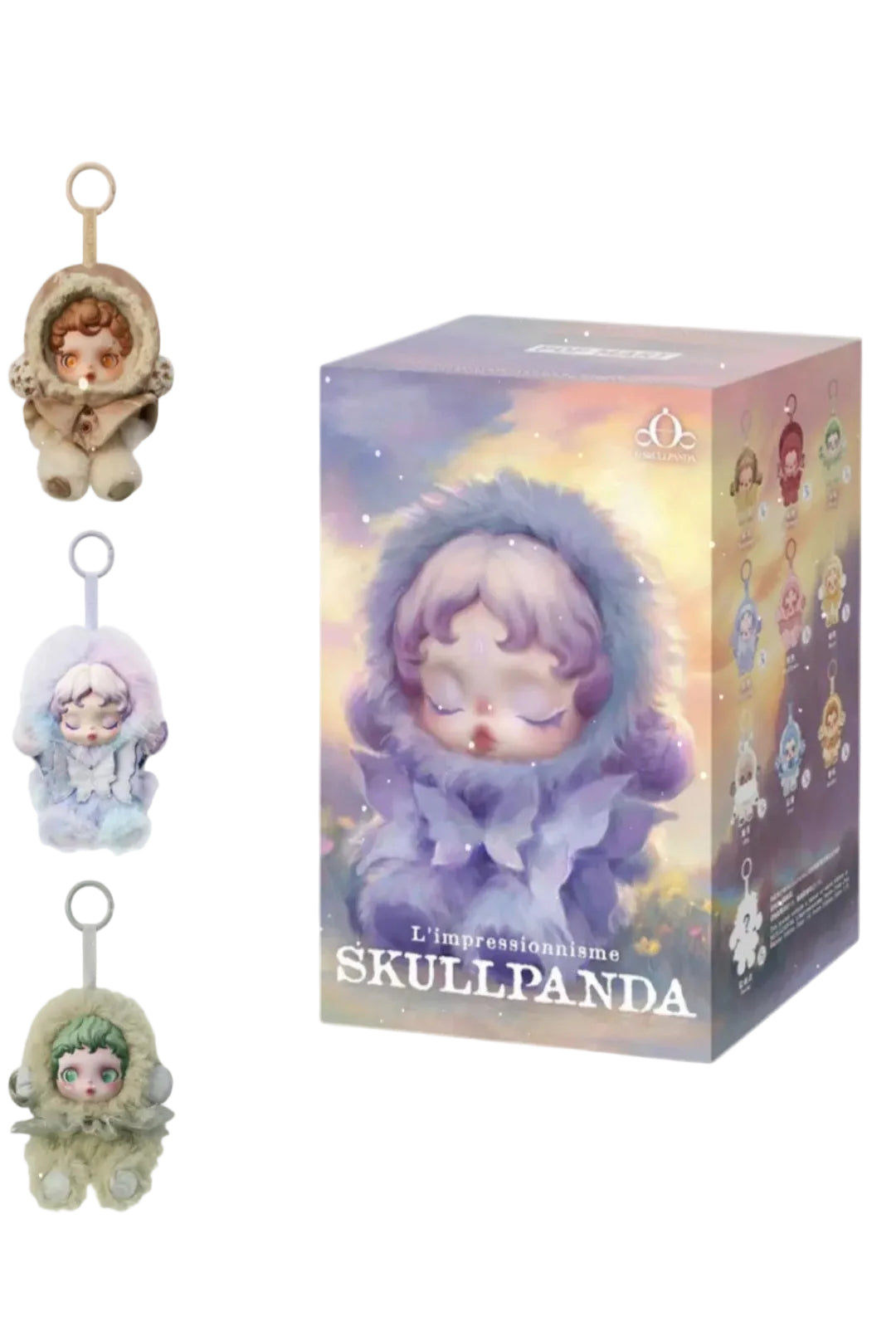 Skull Panda Peluş Anahtarlık Sürpriz Bebek Lila Kutu Çanta Süsü Charm