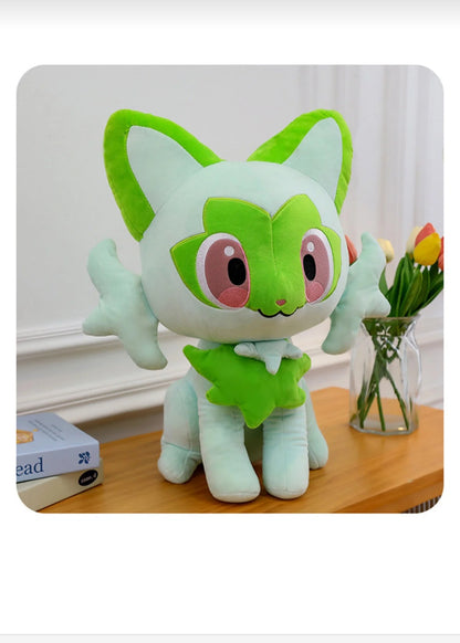 Sprigatito Pokemon Peluş Oyuncak 45 cm Büyük Boy Sevimli Anime Kedi Peluş Uyku Arkadaşı