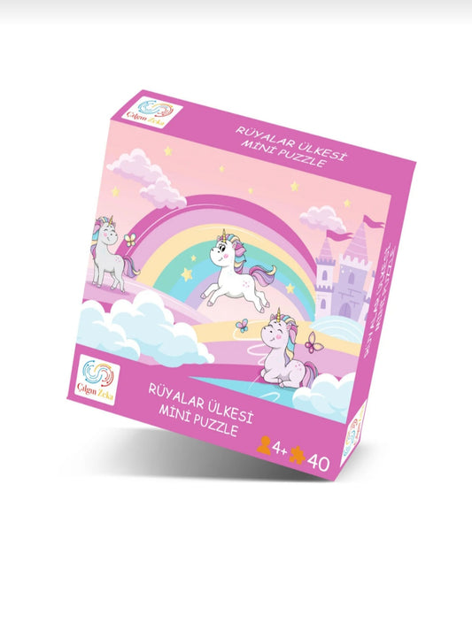 Unicorn Mini Puzzle 40 Parça – Çocuklar İçin Eğitici Yapboz