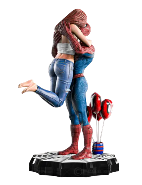 🕷️🔴 Spider-Man & Mary Jane 3D Baskı Figür Seti