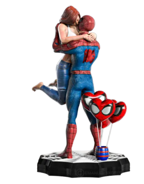 🕷️🔴 Spider-Man & Mary Jane 3D Baskı Figür Seti